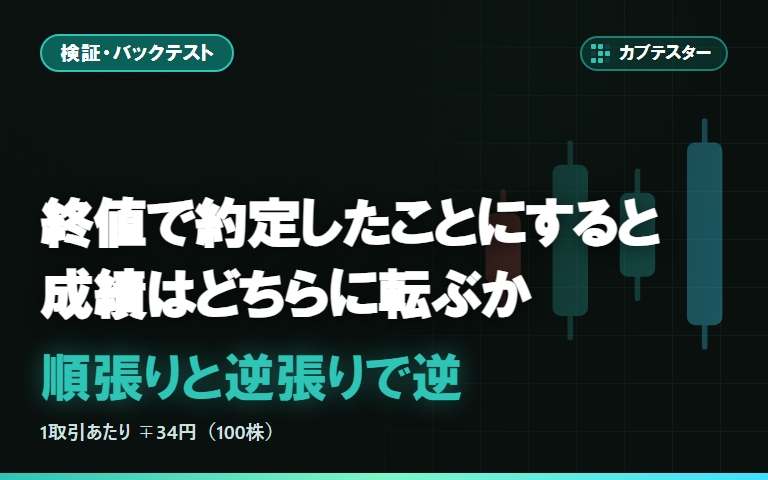 分足の終値で約定したことにすると、成績はどちらに転ぶか｜順張りと逆張りで逆でした